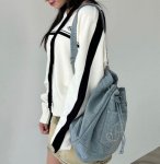 画像7: Denim Rhinestone Backpack Rucksack Tote Shoulder Bag shopping bag　パール付きバックパックトートショルダーバッグピクニックショッピングエコバッグ  (7)
