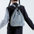 画像5: Denim Rhinestone Backpack Rucksack Tote Shoulder Bag shopping bag　パール付きバックパックトートショルダーバッグピクニックショッピングエコバッグ  (5)