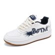 画像1: BOTM emblem embroidery  lace-up  leather sneakers  男女兼用 ユニセックスBOTMエンブレム刺繍レザーレースアップスニーカー (1)