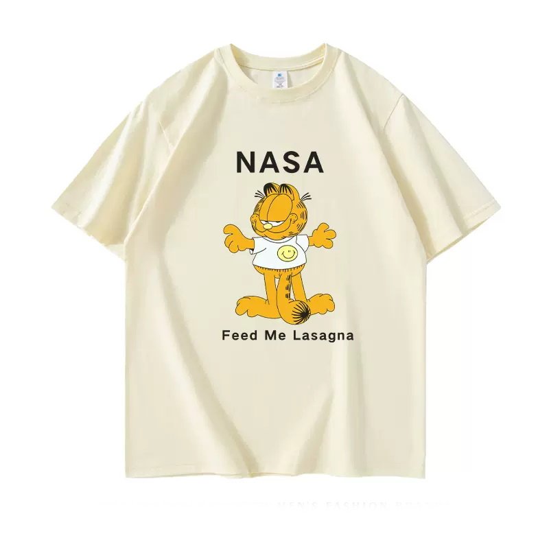 画像4:  Garfieldx NASA printT-shirt　ユニセックス 男女兼用Garfieldガーフィールド×NASAナサプリントTシャツ (4)
