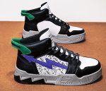 画像5: flash mathematics official logo leather high cut lace-up  sneakers  男女兼用 ユニセックスフラッシュ＆ロゴレザーハイカットレースアップスニーカー (5)