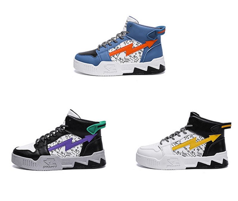 画像2: flash mathematics official logo leather high cut lace-up  sneakers  男女兼用 ユニセックスフラッシュ&ロゴレザーハイカットレースアップスニーカー (2)