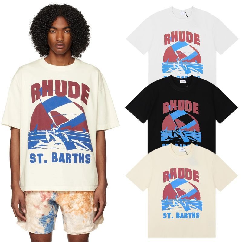 画像7: Unisex RHUDE Cross-border print T-shirt ユニセックス男女兼用RHUDEクロスボーダープリント半袖Tシャツ (7)