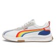 画像1: old fashion rainbow color line lace-up  sneakers  男女兼用 ユニセックスレインボーカラーラインレザーレースアップスニーカー (1)