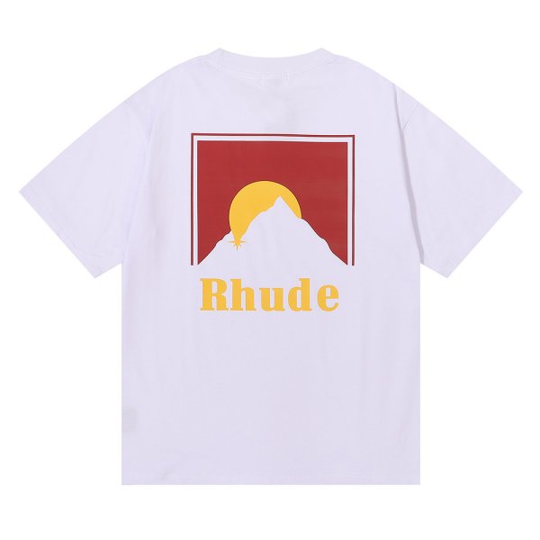 画像1: Unisex RHUDE mountain print T-shirt　ユニセックス男女兼用RHUDEマウンティン山プリント半袖Tシャツ (1)