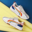 画像5: old fashion rainbow color line lace-up  sneakers  男女兼用 ユニセックスレインボーカラーラインレザーレースアップスニーカー (5)