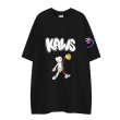 画像1: 23 kaws Basketball x Sesame Street Print T-shirtT-shirt　ユニセックス 男女兼用カウズバスケット×セサミストリートプリント 半袖 Tシャツ (1)