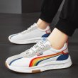 画像8: old fashion rainbow color line lace-up  sneakers  男女兼用 ユニセックスレインボーカラーラインレザーレースアップスニーカー (8)