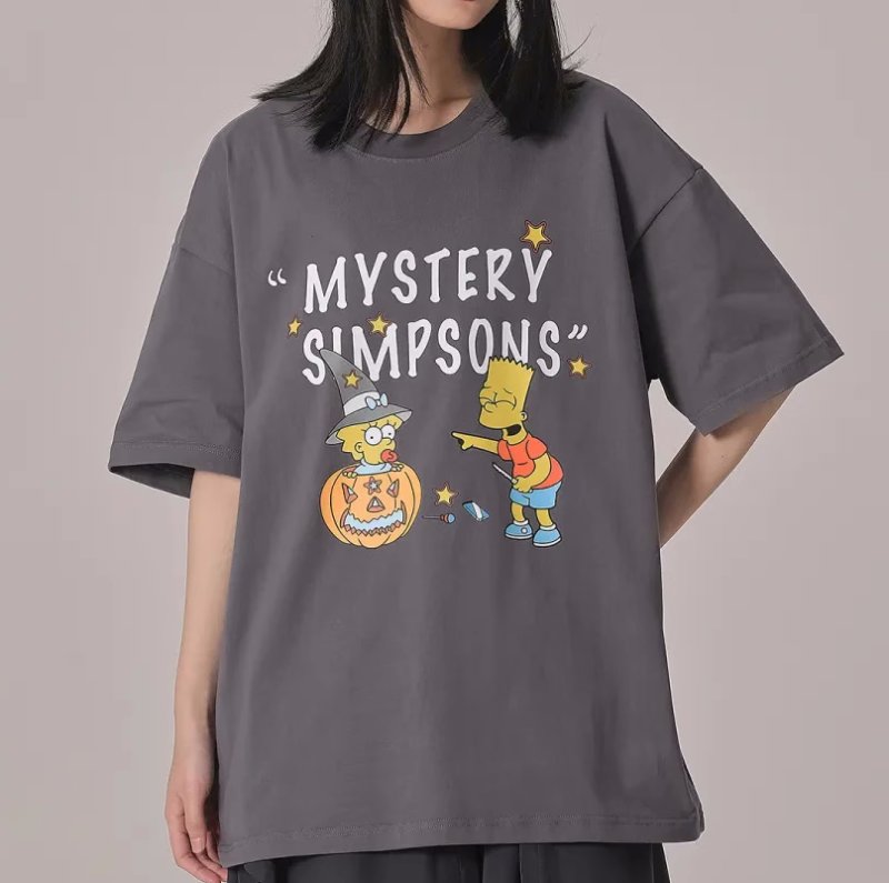 画像5: Marge Simpson x Bart Simpson Logo T-shirt　ユニセックス 男女兼用マージシンプソン×バートシンプソンロゴプリント 半袖 Tシャツ (5)