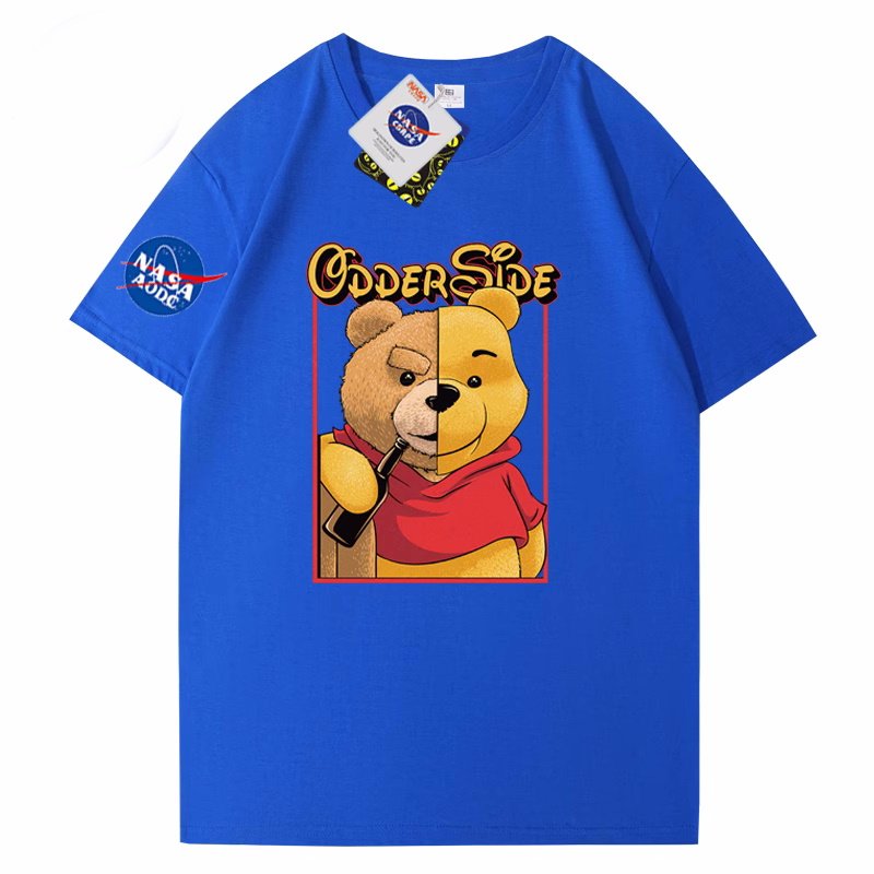 画像3: Half Pooh x Drunk Pooh x NASA T-shirt ユニセックス 男女兼用ハーフプーさん×ドランクプーさん×ナサプリント 半袖 Tシャツ (3)