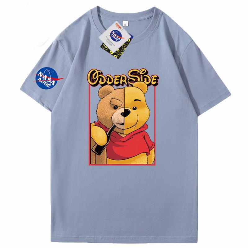 画像6: Half Pooh x Drunk Pooh x NASA T-shirt ユニセックス 男女兼用ハーフプーさん×ドランクプーさん×ナサプリント 半袖 Tシャツ (6)