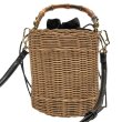 画像2: bamboo handle bucket hamper bag basket bag  2WAY bag 　バンブーハンドル  トートショルダー籠かご２WAYバッグ (2)