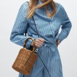 画像3: bamboo handle bucket hamper bag basket bag  2WAY bag 　バンブーハンドル  トートショルダー籠かご２WAYバッグ (3)