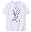 画像1: Looney Tunes Print T-shirt　男女兼用ユニセックスルーニー・テューンズプリント半袖袖Tシャツ  (1)