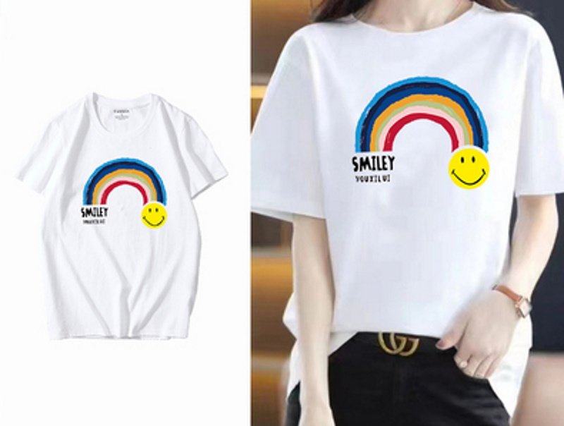 画像5: Unisex Smile & Rainbow logo T-shirt round neck T-shirt　 ユニセックス男女兼用スマイル＆レインボーロゴ半袖 Tシャツ (5)
