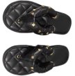 画像5: quilted leather thong sandals slippers 　キルティングレザーゴールドチャーム付きトングサンダル スリッパフリップフロップビーチサンダル (5)