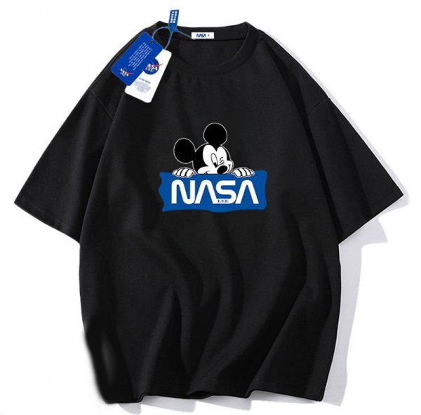 画像1: NASA x Mickey Mouse & Minnie Mouse & Bugs Bunny＆Donald Duck PrintT shirt　 ユニセックス男女兼用ナサNASA×ミッキーマウス＆ミニーマウス＆バッグスバニー＆ドナルドダックプリント半袖 Tシャツ (1)