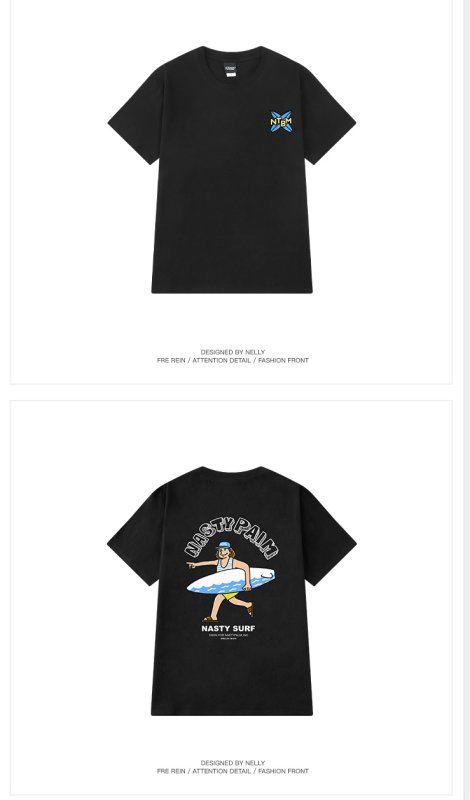 画像3: 23 surfing boy short sleeve T-shirt  オーバーサイズ ユニセックス 男女兼用サーフィンボーイプリントTシャツ (3)