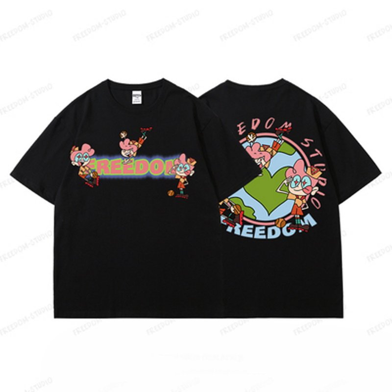 画像4: FREEDOM cute devil PrintT shirt  ユニセックス男女兼用FREEDOMキュートデビルプリント半袖 Tシャツ (4)