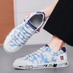 画像5: mottled tie dye painting  lace-up sneakers  男女兼用 ユニセックス斑染タイダイペイントレザーレースアップスニーカー (5)