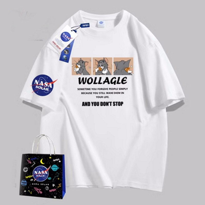 画像8: NASA x Tom and Jerry Box Tom PrintT shirt　 ユニセックス男女兼用NASAナサ×トムとジェリートム＆ジェリーボックストムプリント半袖 Tシャツ (8)