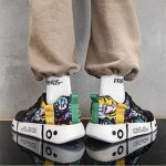画像5: comic paint high cut lace-up sneakers  男女兼用 ユニセックスコミックペイントレザーハイカットレースアップスニーカー (5)