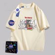 画像4: NASA x Tom and Jerry Noodle Eating Tom PrintT shirt　 ユニセックス男女兼用NASAナサ×トムとジェリートム＆ジェリーイーティングヌードルトムプリント半袖 Tシャツ (4)