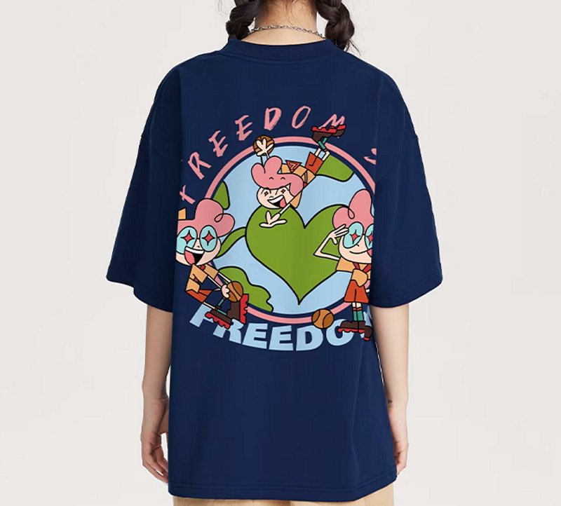 画像10: FREEDOM cute devil PrintT shirt  ユニセックス男女兼用FREEDOMキュートデビルプリント半袖 Tシャツ (10)
