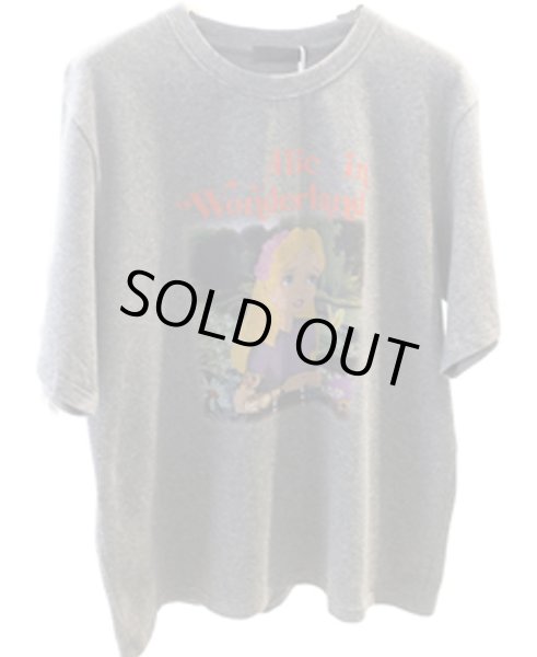 画像1: alice wonderland Print T-shirt　男女兼用ユニセックスアリスワンダーランドプリント半袖袖Tシャツ  (1)
