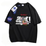 画像1: NASA x Tom and Jerry Noodle Eating Tom PrintT shirt　 ユニセックス男女兼用NASAナサ×トムとジェリートム＆ジェリーイーティングヌードルトムプリント半袖 Tシャツ (1)