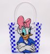 画像1: daisy duck Damier Checkered Tote Bagbasket picnic shopping bag　デイジーダックダミエバスケットピクニックショッピングバッグ トート籠かごバッグ (1)