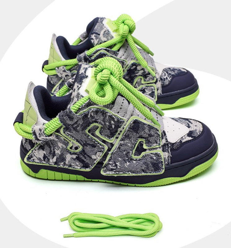 画像6: retro contrast color thick-soled skateboard shoes lace-up sneakers  男女兼用 ユニセックスコントラストカラー厚底スケートボードレザーレースアップスニーカー (6)