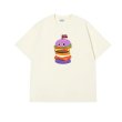 画像2:  hamburger & eyeball PrintT shirt　 ユニセックス男女兼用ハンバーガー＆アイボールプリント半袖 Tシャツ (2)