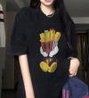 画像7: French fries Mickey Mouse Print oversizeT shirt　 ユニセックス男女兼用フライドポテトミッキーマウスミッキー半袖 Tシャツ (7)