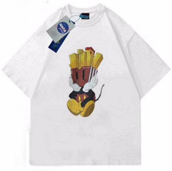 画像1: French fries Mickey Mouse Print oversizeT shirt　 ユニセックス男女兼用フライドポテトミッキーマウスミッキー半袖 Tシャツ (1)