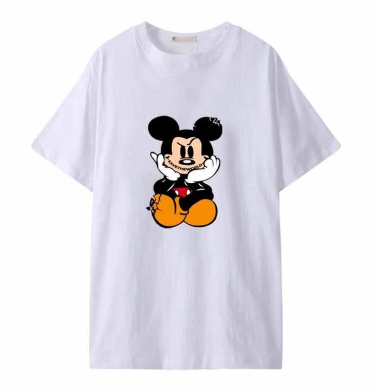 画像2: Thinking Ugly Mickey Clack T-shirt  ユニセックス男女兼用シンキングアグリーミッキーミッキーマウスクラックTシャツ半袖 Tシャツ (2)