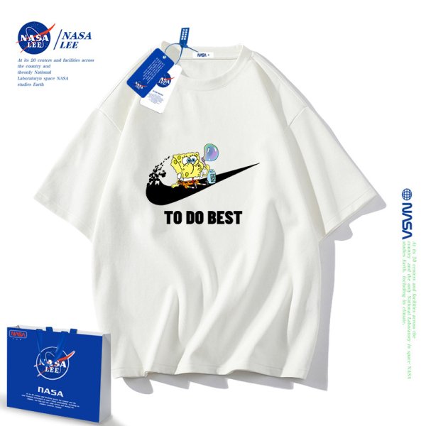 画像1: 23 Nasa x TO DO BEST SpongeBob Family T-shirt 男女＆キッズユニセックス 子供 ナサ ×スポンジボブ ペイント Tシャツ (1)