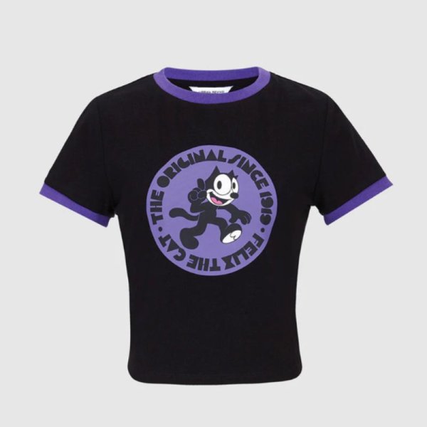 画像1: 23 FELIX THE CAT CROP T-SHIRT フィリックス・ザ・キャット  クロップド ショート丈 Tシャツ (1)