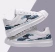 画像1: Ukiyo-e wave paint lace-up sneakers　 男女兼用 ユニセックス浮世絵 波ペイントレースアップスニーカー (1)