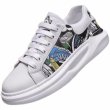 画像1:  POP PRINT LEATHER AND CANVAS SNEAKERS　 男女兼用 ユニセックスポッププリントレザー＆キャンバスレースアップスニーカー (1)