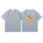 画像13: French fries & hamburger printT-shir   ユニセックス男女兼用 フライドポテト&ハンバーガー Tシャツ (13)