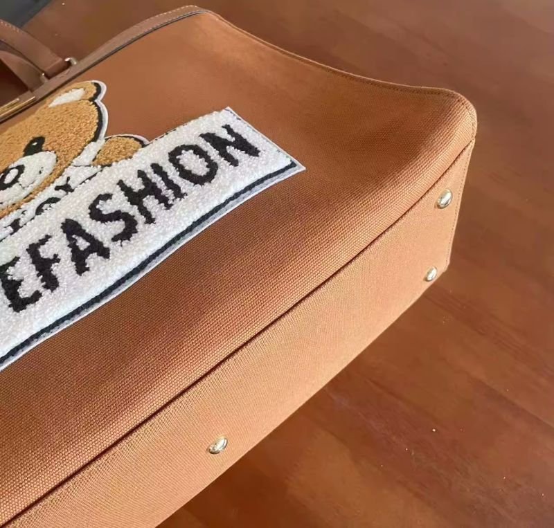 画像5: baby bear applique emblem tote shopping bag ベイビーベア熊アップリケエンブレムトートバッグ  (5)