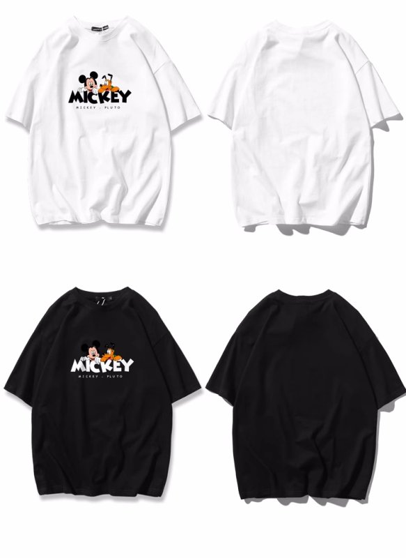 画像5: Mickey Mouse & Pluto printT-shir   ユニセックス男女兼用 ミッキーマウス　ミッキー＆プルート Tシャツ (5)