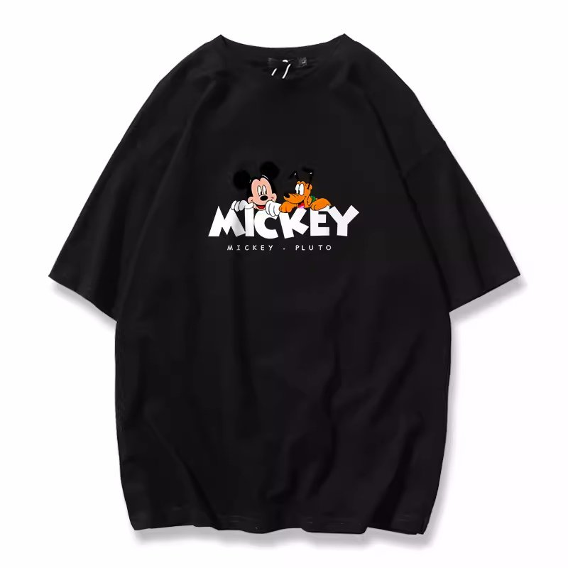 画像2: Mickey Mouse & Pluto printT-shir   ユニセックス男女兼用 ミッキーマウス　ミッキー＆プルート Tシャツ (2)