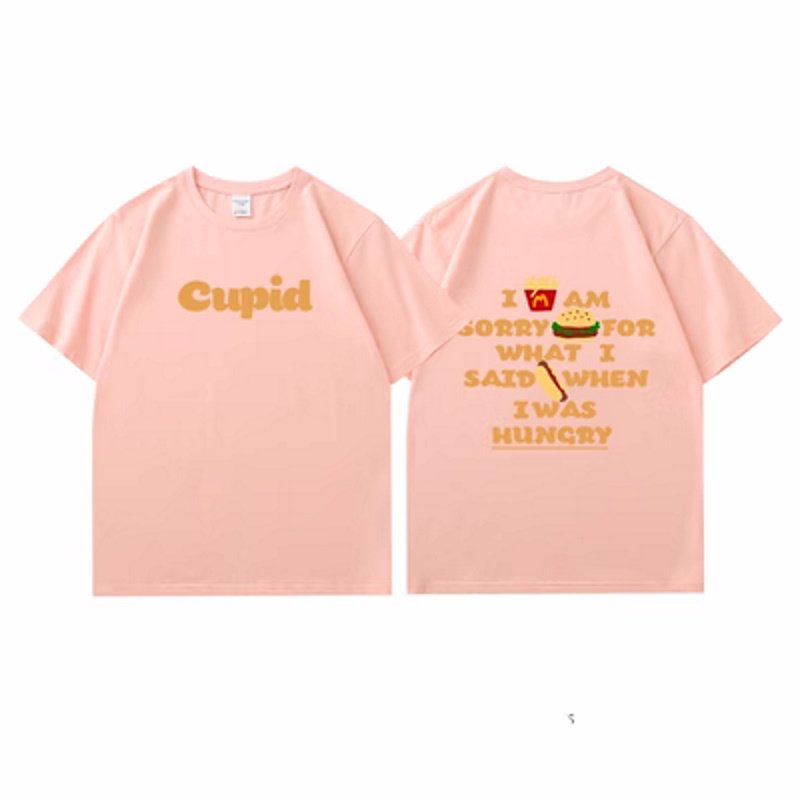 画像10: French fries & hamburger printT-shir   ユニセックス男女兼用 フライドポテト&ハンバーガー Tシャツ (10)