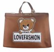 画像1: baby bear applique emblem tote shopping bag　ベイビーベア熊アップリケエンブレムトートバッグ  (1)