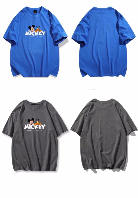 画像6: Mickey Mouse & Pluto printT-shir   ユニセックス男女兼用 ミッキーマウス　ミッキー＆プルート Tシャツ (6)