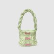 画像3: Ribbon Twist Gingham Check Hand Shoulder Bag Under Arm Bag　リボンツイストハンドルギンガムチェックトートショルダーバッグアンダーアームバッグ (3)