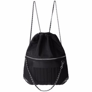 Quilted denim chain shoulder backpack tote shoulder bag