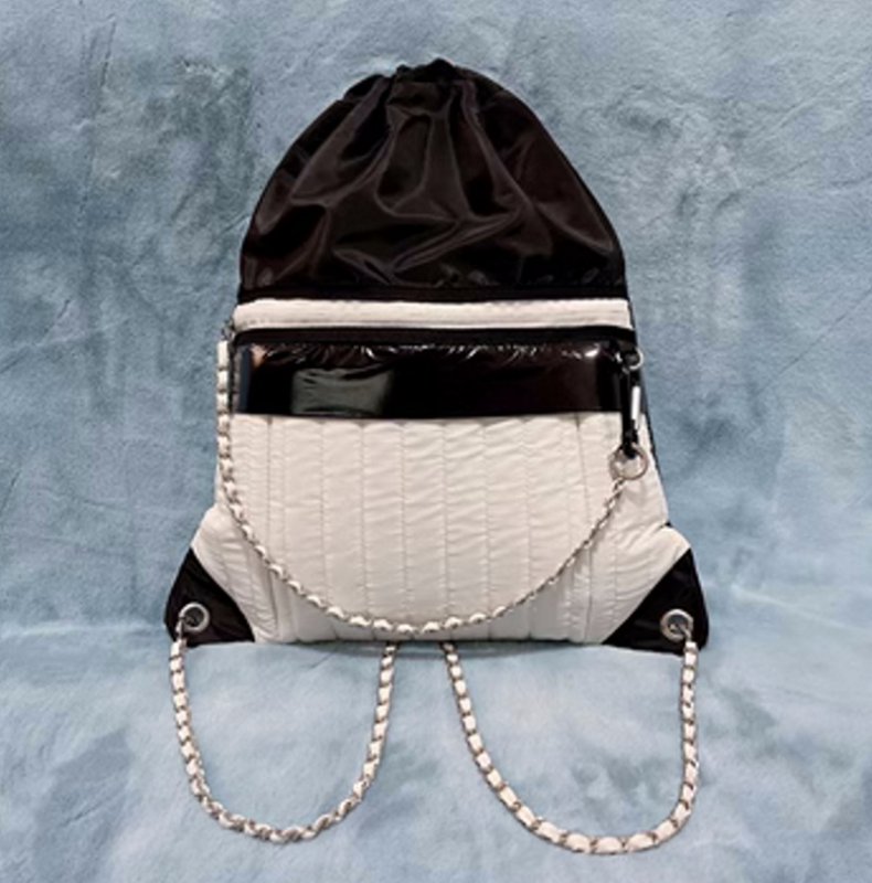 画像3: quilted chain backpack shoulder tote bag キルティングチェーンバックパック ショルダートートバッグ (3)